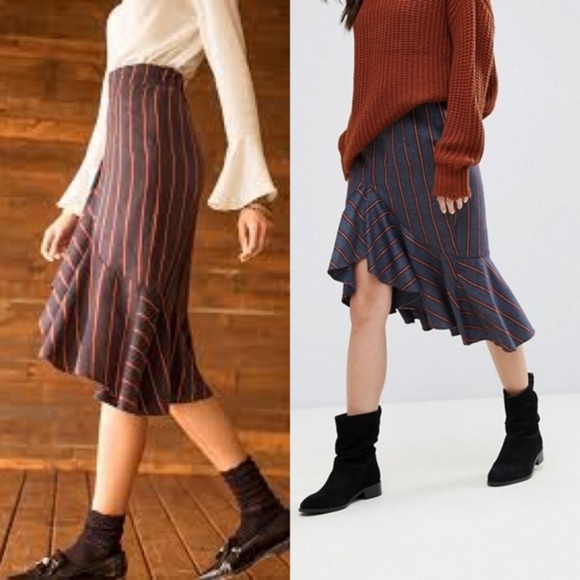 Anthro Moon River Asymmetric Midi Skirt ASOS - Picture 4 of 5